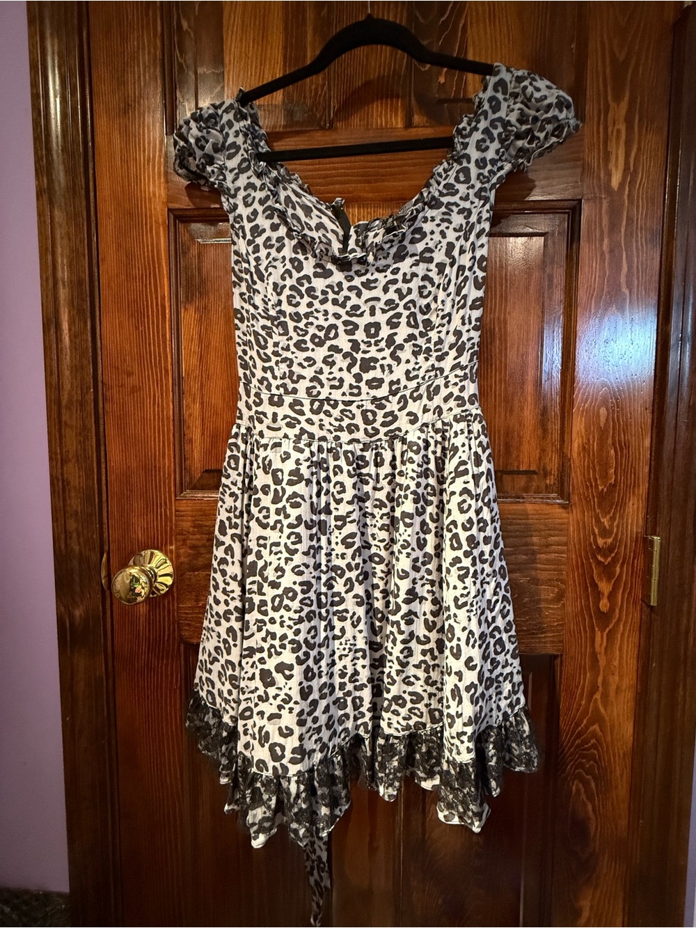 Vintage y2k Tripp NYC Hot Topic Black & White Leopard Print Dress